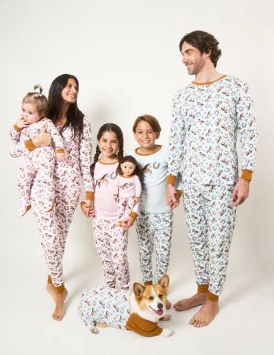 Leveret Cotton Matching Family Pajamas, Wild Canvas Prints In Neutral