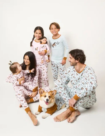 Leveret Cotton Matching Family Pajamas, Wild Canvas Prints In Neutral