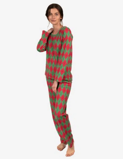 Leveret Loose Fit Cotton Matching Family Holiday Pajamas, Classic & Geometric Patterns In Red