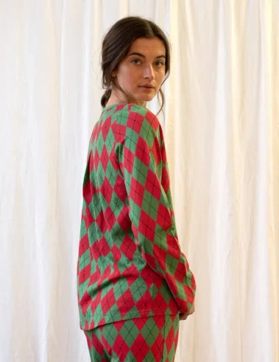 Leveret Loose Fit Cotton Matching Family Holiday Pajamas, Classic & Geometric Patterns In Red