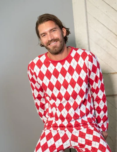 Leveret Loose Fit Cotton Matching Family Holiday Pajamas, Classic & Geometric Patterns In Red