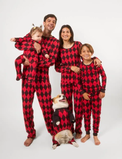 Leveret Loose Fit Cotton Matching Family Holiday Pajamas, Classic & Geometric Patterns In Multi