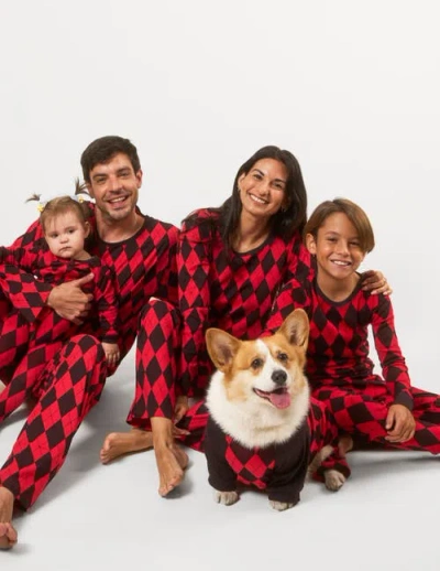 Leveret Loose Fit Cotton Matching Family Holiday Pajamas, Classic & Geometric Patterns In Multi