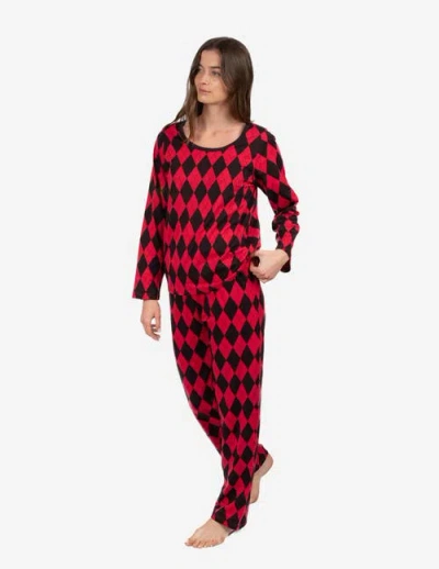 Leveret Loose Fit Cotton Matching Family Holiday Pajamas, Classic & Geometric Patterns In Red