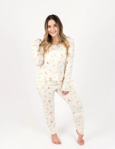 Leveret Viscose Matching Family Holiday Pajamas, Reindeer & Polar Bear Prints In White