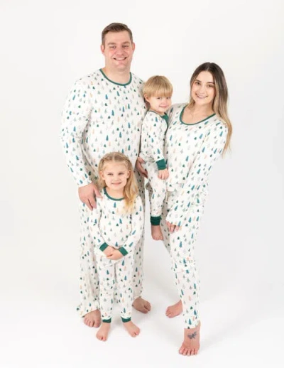 Leveret Viscose Matching Family Holiday Pajamas, Reindeer & Polar Bear Prints In White