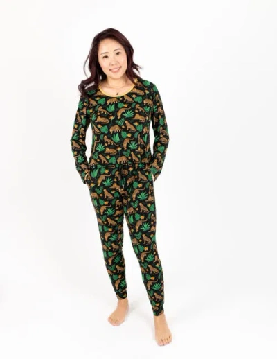 Leveret Viscose Matching Family Holiday Pajamas, Reindeer & Polar Bear Prints In Brown