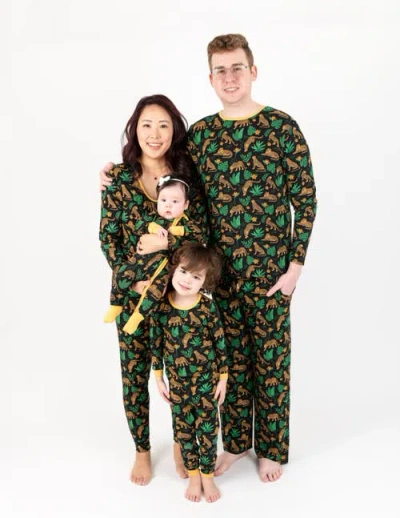 Leveret Viscose Matching Family Holiday Pajamas, Reindeer & Polar Bear Prints In Brown