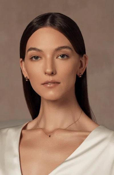 Bearfruit Jewelry 18k Gold Plated Sterling Silver Emerald Rectangle Necklace & Huggies Set Holiday G In Gold