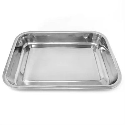 Norpro Stainless Steel 16 Inch Roast & Lasagna Pan, Heavy Duty, 2" Depth In Silver
