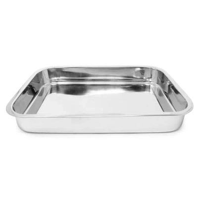Norpro Stainless Steel 16 Inch Roast & Lasagna Pan, Heavy Duty, 2" Depth In Silver
