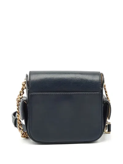 Pre-owned Michael Kors Scout Leather Flap Cross Body Bag In Blue