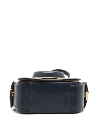 Pre-owned Michael Kors Scout Leather Flap Cross Body Bag In Blue