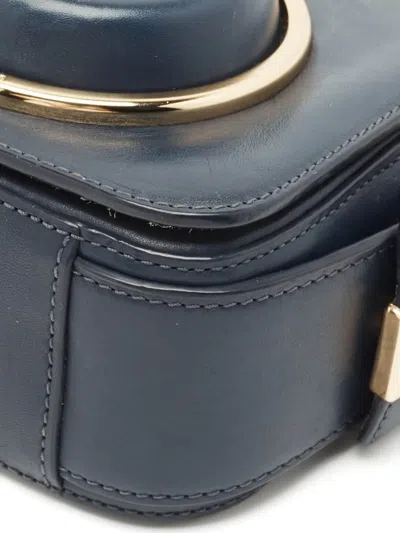 Pre-owned Michael Kors Scout Leather Flap Cross Body Bag In Blue