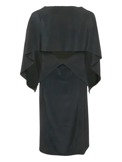 Pre-owned Maison Margiela Silk Overlay Dress In Black