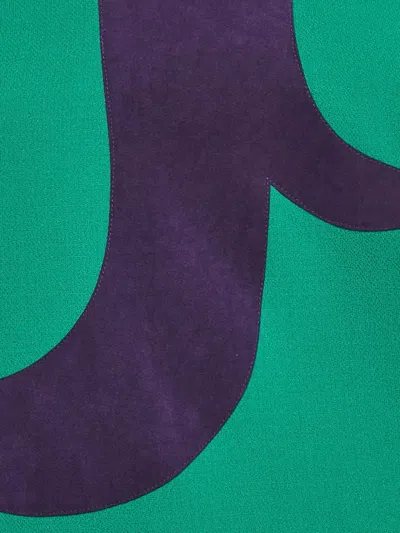 Pre-owned Versace One-shoulder Appliqué Dress In Green