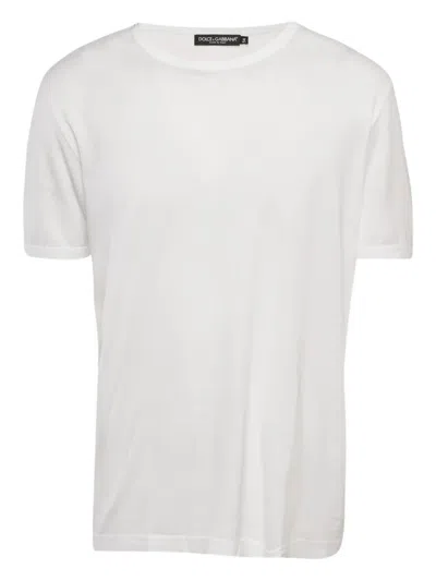 Pre-owned Dolce & Gabbana Crew-neck Cotton T-shirt In White