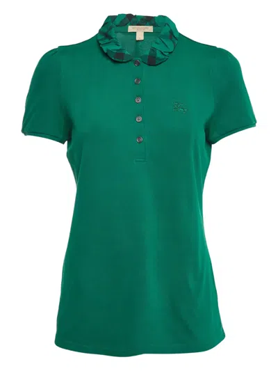 Pre-owned Burberry Check-collar Polo Shirt In Green