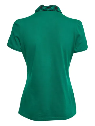 Pre-owned Burberry Check-collar Polo Shirt In Green