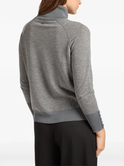 Elena Miro' Button-embellished Turtleneck Knitwear In Gray