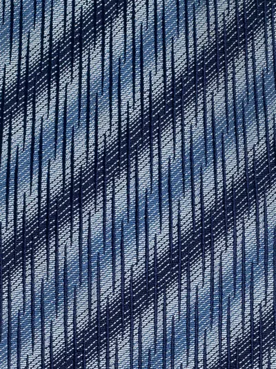 Pre-owned Lanvin Patterned Silk Tie In Blue