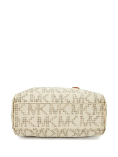 Pre-owned Michael Michael Kors Mini Jet Set Tote Bag In White