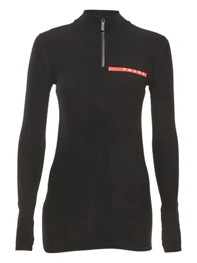 Pre-owned Prada Zip-up Top In Black