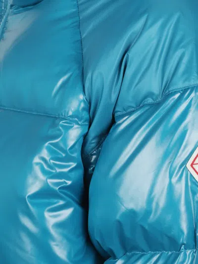 Pyrenex Hooded Down Jacket Sten With Elastic Cuffs In Blue