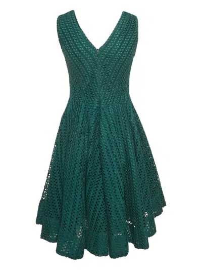 Pre-owned Sandro Crochet V-neck Dress In Green