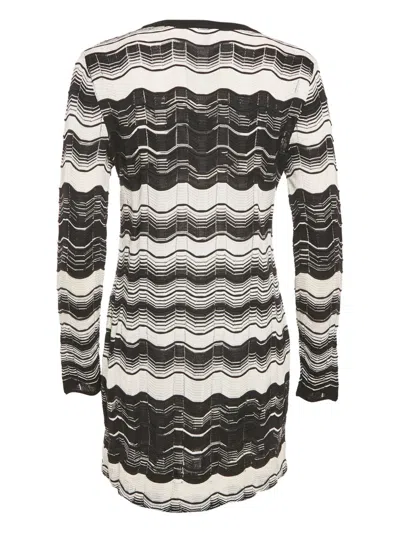 Pre-owned Missoni Wave-knit Mini Dress In Black