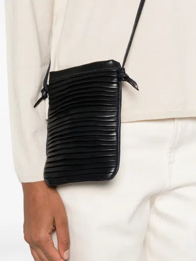 Sommet Pleated Palomarow Satchel Crossbody Bag In Blue