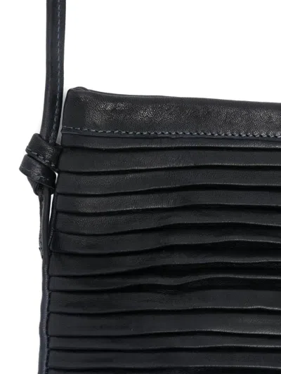 Sommet Pleated Palomarow Satchel Crossbody Bag In Blue