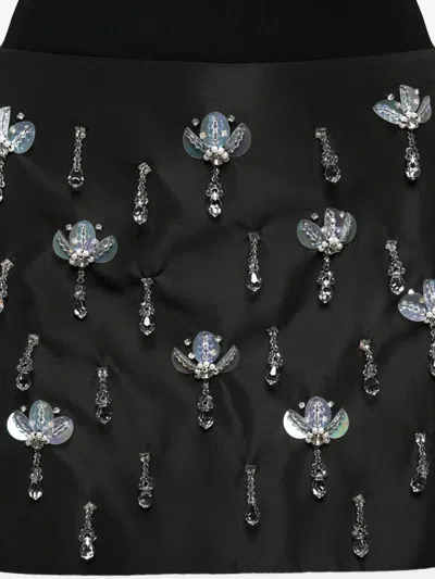 Anouki Crystal-embellished Mini Skirt In Black