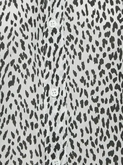 Pre-owned Saint Laurent Baby Cat-print Shirt In White