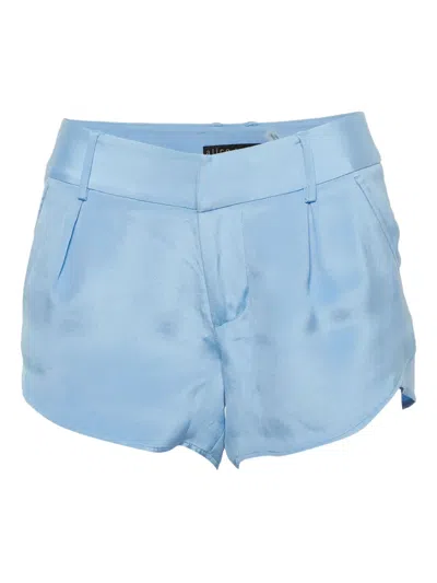 Pre-owned Alice And Olivia Silk Pleated Shorts In Blue
