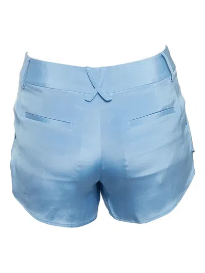 Pre-owned Alice And Olivia Silk Pleated Shorts In Blue