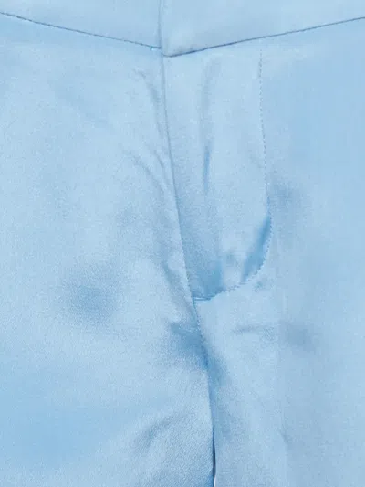 Pre-owned Alice And Olivia Silk Pleated Shorts In Blue