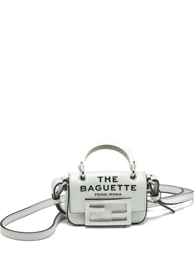 Pre-owned Fendi The Baguette Cross Body Bag In White