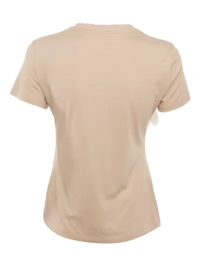 Pre-owned Roberto Cavalli Feather-trimmed Logo T-shirt In Neutral