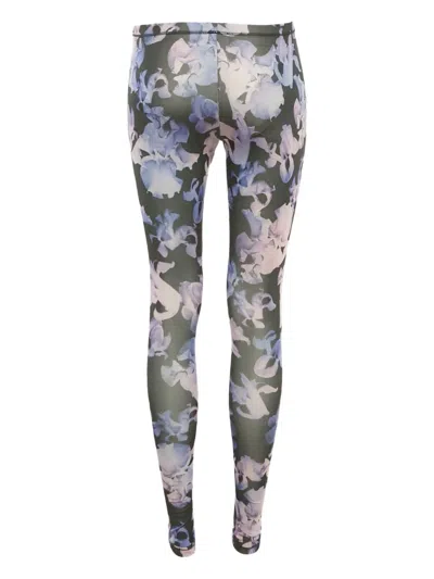 Pre-owned Alexander Mcqueen Floral-print Leggings In Purple