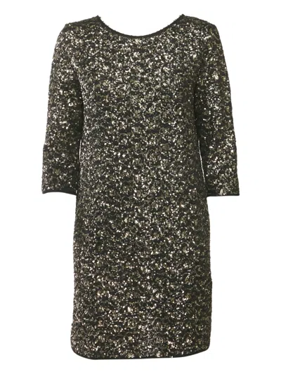 Pre-owned Zadig & Voltaire Sequin Three-quarter Sleeve Mini Dress In Black