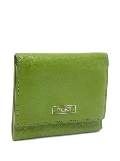 Pre-owned Tumi 2000s Leather Tri-fold Wallet In Green