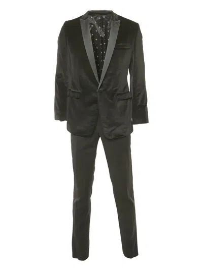 Pre-owned Dolce & Gabbana Velvet Suit Set (set Of Two) In Black