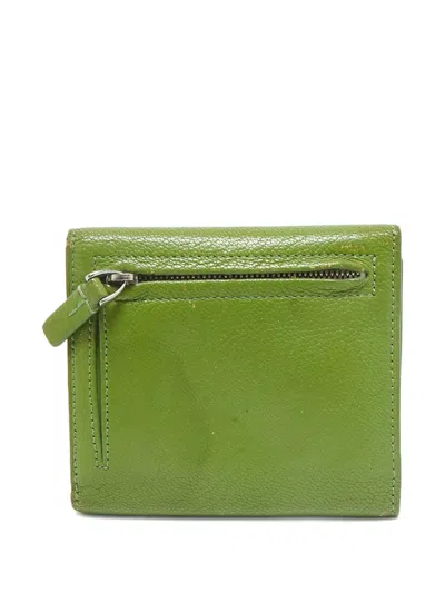 Pre-owned Tumi 2000s Leather Tri-fold Wallet In Green