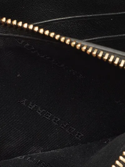 Pre-owned Burberry Wellington Leather Wallet In Black