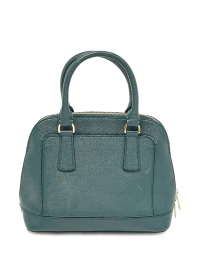 Pre-owned Furla Dome-logo Top-handle Tote Bag In Green