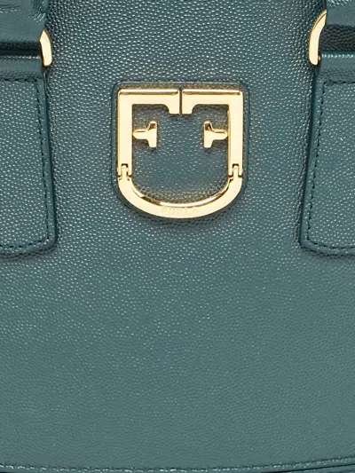 Pre-owned Furla Dome-logo Top-handle Tote Bag In Green