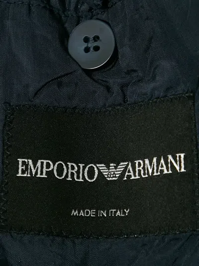 Pre-owned Emporio Armani Zip-up Wool Blazer In Blue