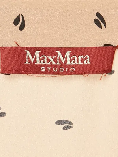 Pre-owned Max Mara Pleated Printed Dress In Neutral