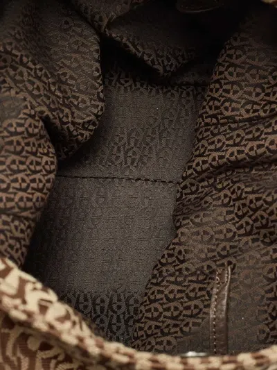 Pre-owned Aigner Vintage Monogram Canvas Shoulder Bag In Neutral